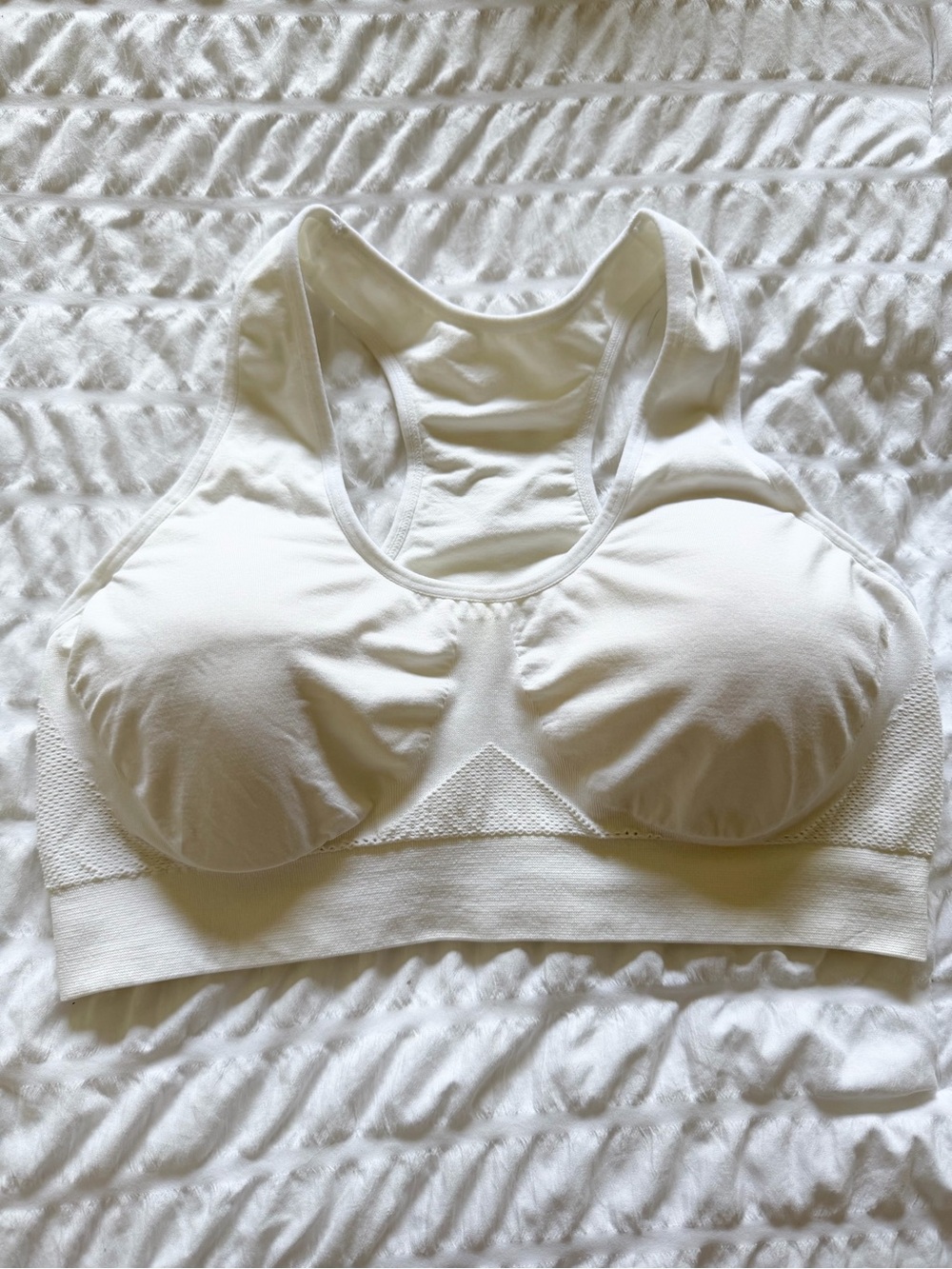 5 for $25! Seamless White Padded Sports Bra - Comfortable Support